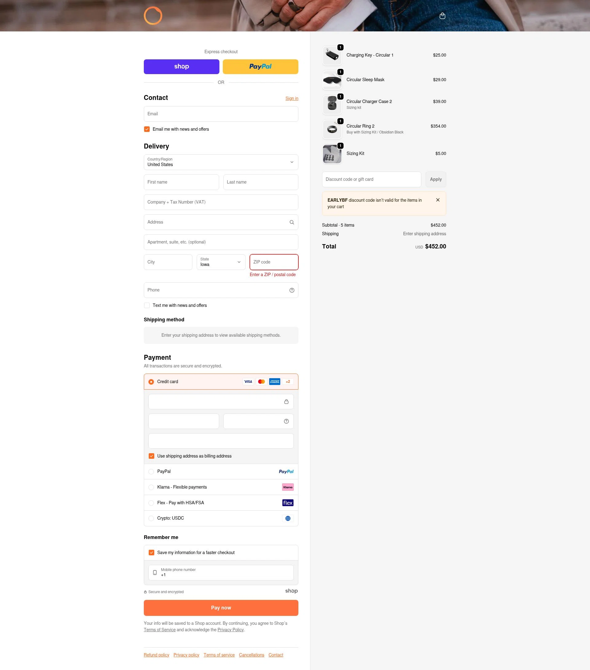 Circular checkout page showing Circular discount code box | Screenshot taken by SimplyCodes community member on Jan 2, 2026