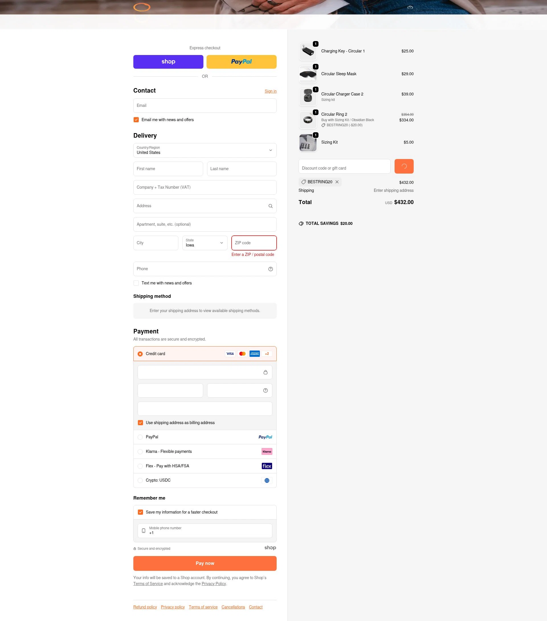 Circular checkout page showing Circular discount code box | Screenshot taken by SimplyCodes community member on Jan 2, 2026