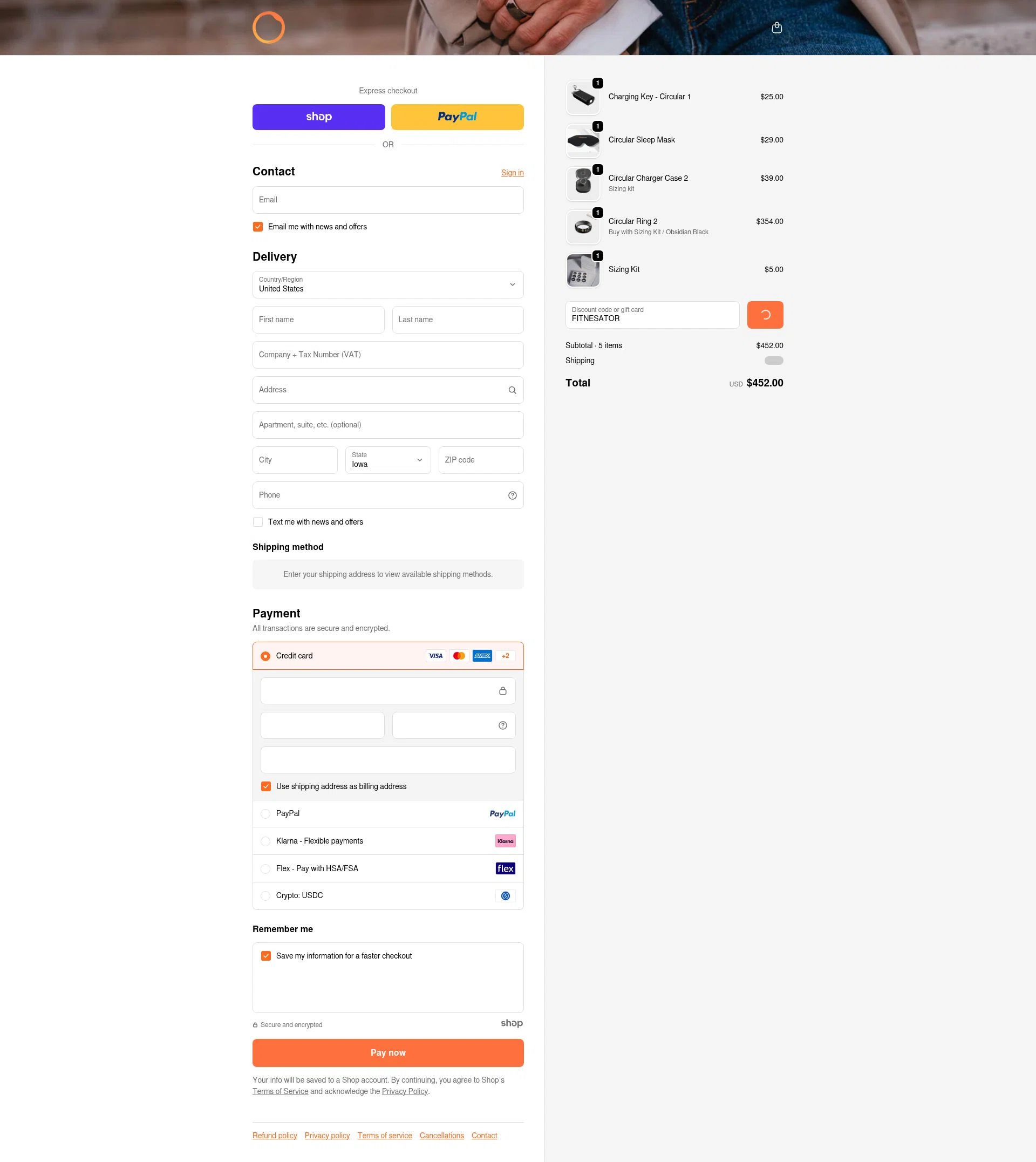 Circular checkout page showing Circular discount code box | Screenshot taken by SimplyCodes community member on Jan 2, 2026