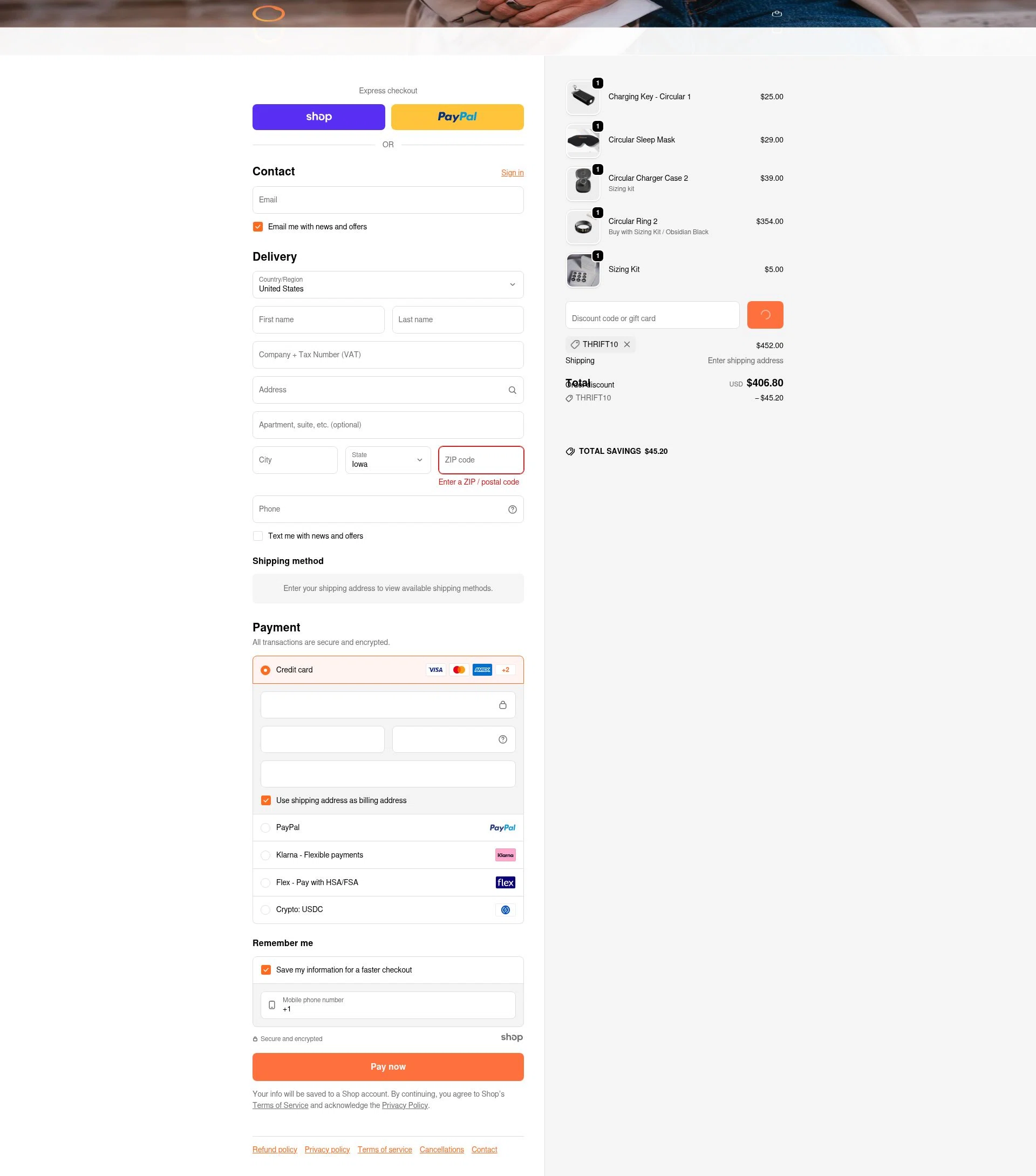Circular checkout page showing Circular discount code box | Screenshot taken by SimplyCodes community member on Jan 2, 2026
