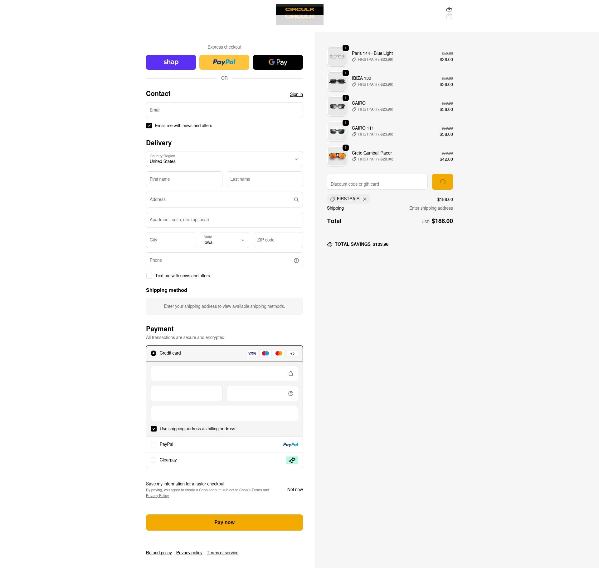 Circulr checkout page showing Circulr discount code box | Screenshot taken by SimplyCodes community member on Feb 17, 2026