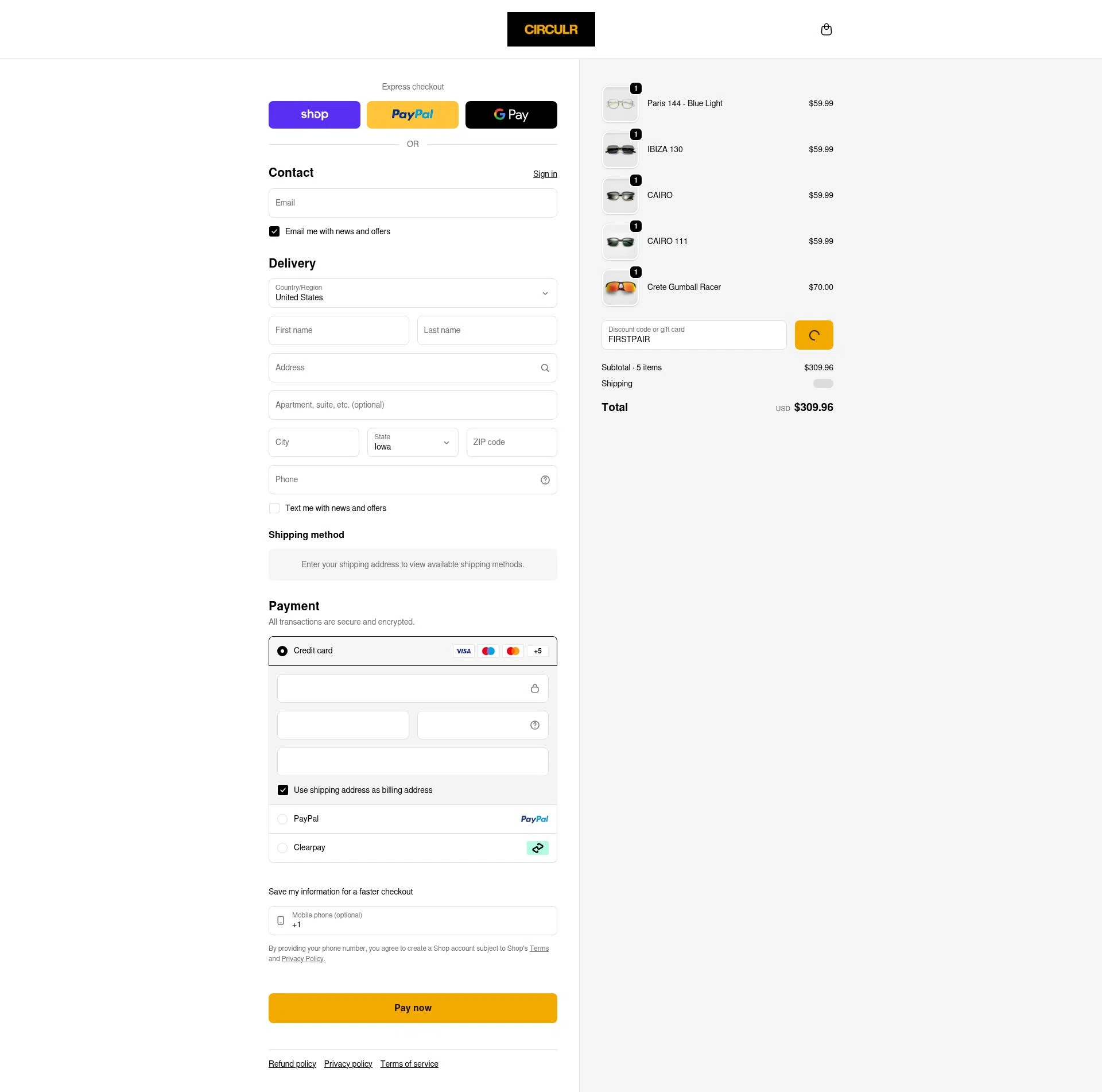 Circulr checkout page showing Circulr discount code box | Screenshot taken by SimplyCodes community member on Feb 4, 2026