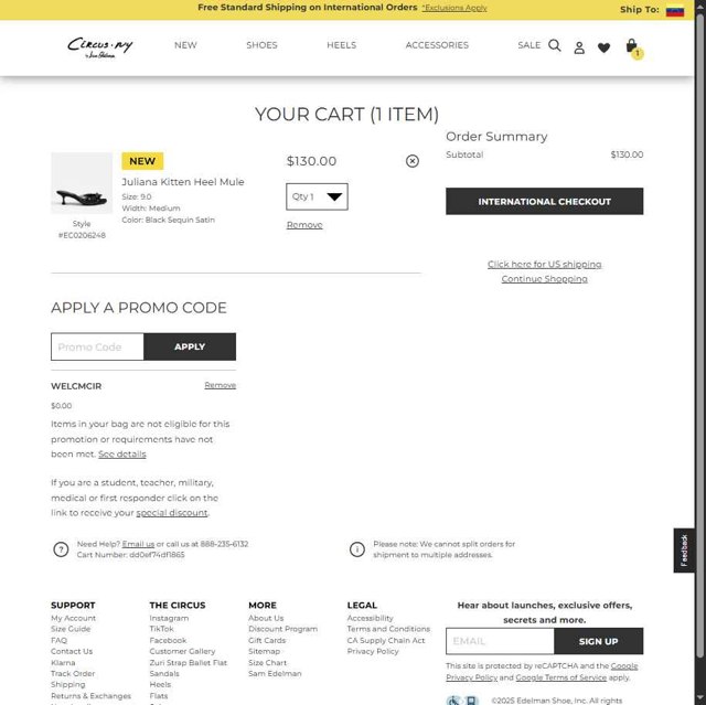 Circus NY checkout page showing Circus NY promo code box | Screenshot taken by SimplyCodes community member on Jun 5, 2025