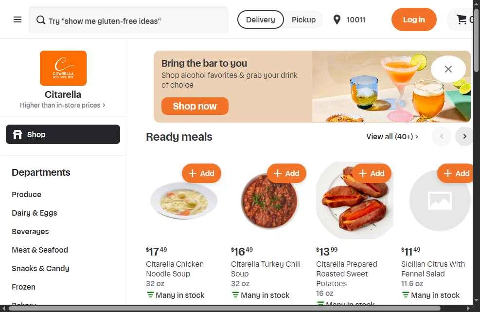Citarella checkout page showing Citarella promo code box | Screenshot taken by SimplyCodes community member on Oct 17, 2025