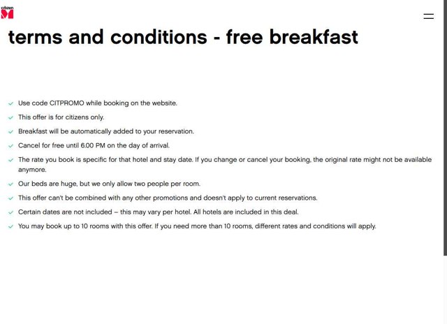 CitizenM Hotels checkout page showing CitizenM Hotels promo code box | Screenshot taken by SimplyCodes community member on May 14, 2025