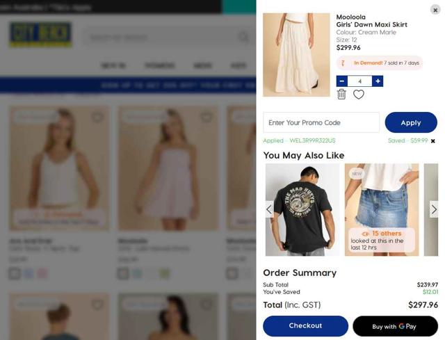 City Beach checkout page showing City Beach promo code box | Screenshot taken by SimplyCodes community member on Sep 7, 2025