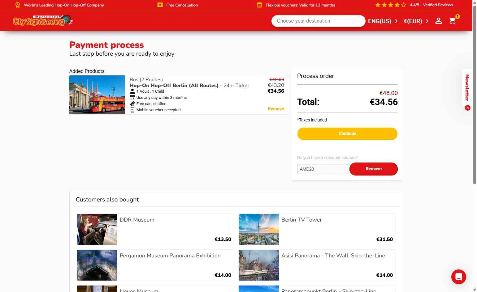 Verification screenshot for 20% Off Storewide at City Sightseeing - 2mo ago