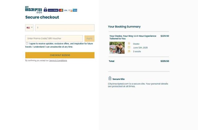 City Unscripted checkout page showing City Unscripted promo code box | Screenshot taken by SimplyCodes community member on Jun 10, 2025