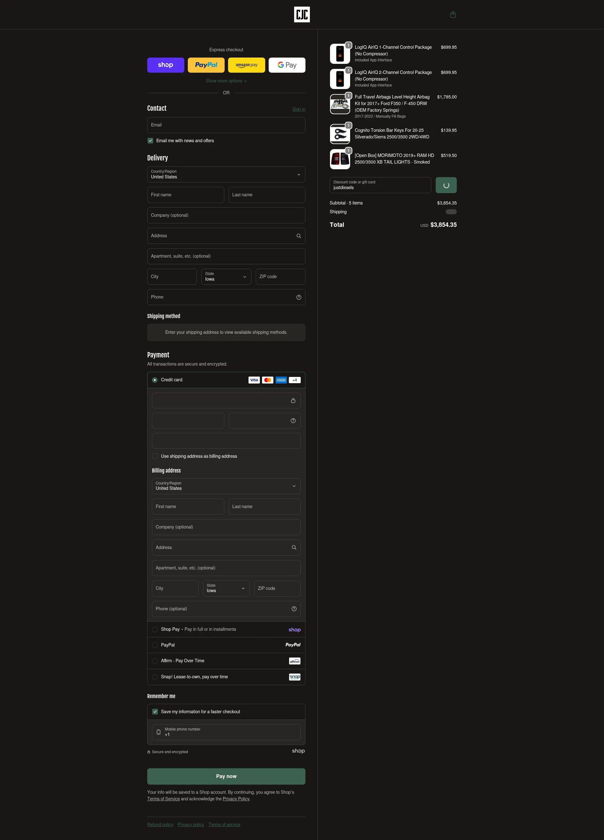 CJC Off Road checkout page showing CJC Off Road discount code box | Screenshot taken by SimplyCodes community member on Jan 26, 2026
