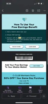 75 coupon verification screenshot
