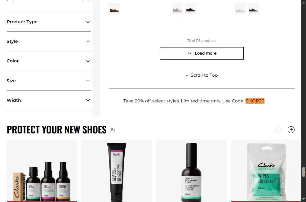 Clark's checkout page showing Clark's promo code box | Screenshot taken by SimplyCodes community member on Nov 7, 2025