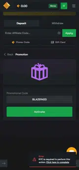 BLAZER420 coupon verification screenshot