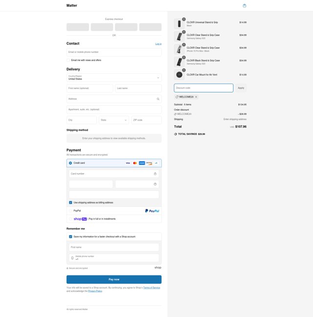 CLCKR checkout page showing CLCKR promo code box | Screenshot taken by SimplyCodes community member on Apr 3, 2025