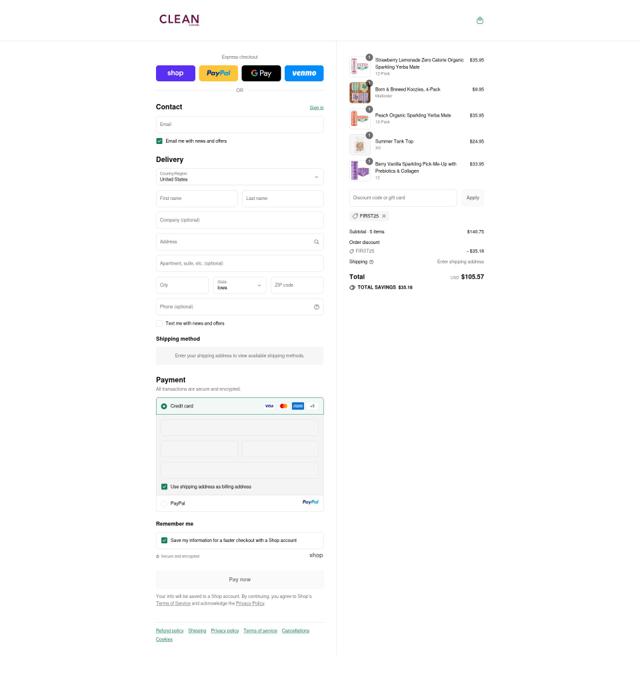 CLEAN CAUSE checkout page showing CLEAN CAUSE coupon code box | Screenshot taken by SimplyCodes community member on Sep 15, 2025