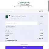 Cleanomic coupon verification screenshot