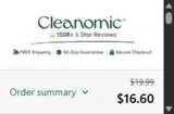 Cleanomic coupon verification screenshot
