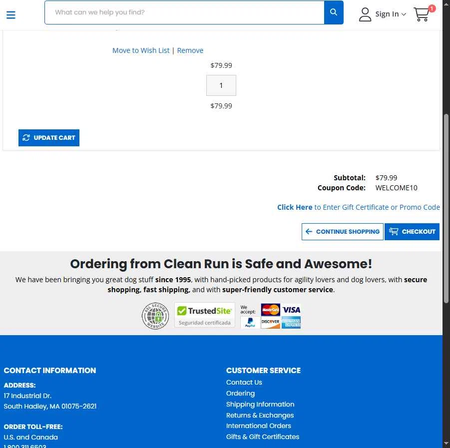 Clean Run checkout page showing Clean Run promo code box | Screenshot taken by SimplyCodes community member on Jan 16, 2026