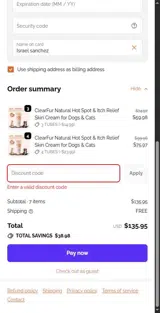 TOPCLEARFURY coupon verification screenshot