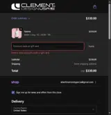 Clement Design USA coupon verification screenshot
