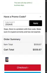 Cleveland Browns coupon verification screenshot