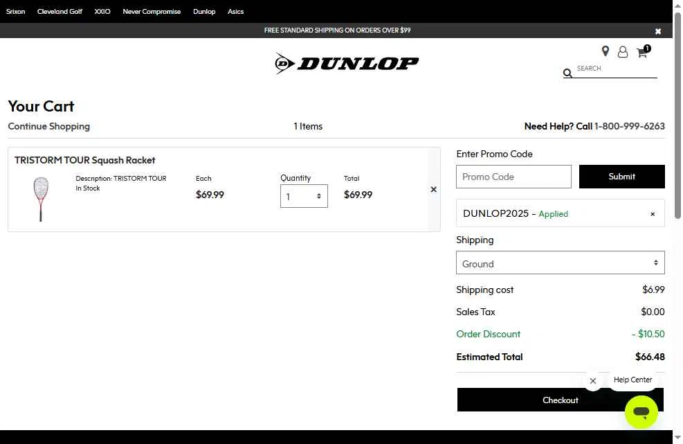 Cleveland Golf checkout page showing Cleveland Golf promo code box | Screenshot taken by SimplyCodes community member on Dec 27, 2025