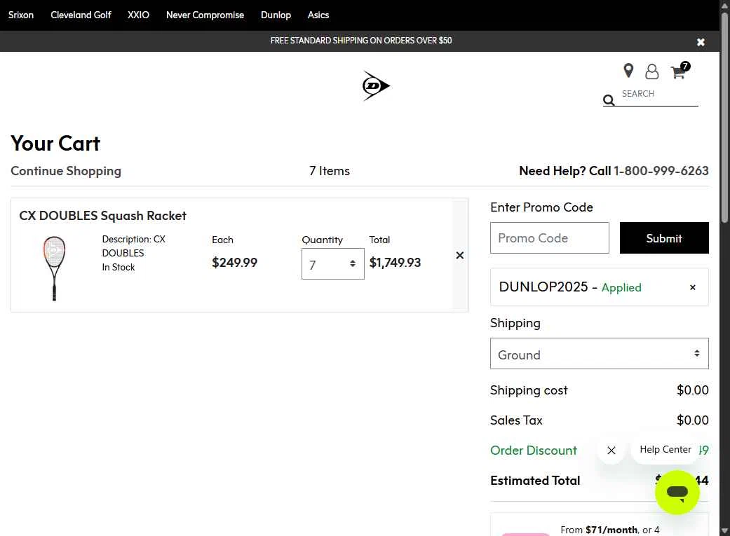 Cleveland Golf checkout page showing Cleveland Golf promo code box | Screenshot taken by SimplyCodes community member on Nov 14, 2025