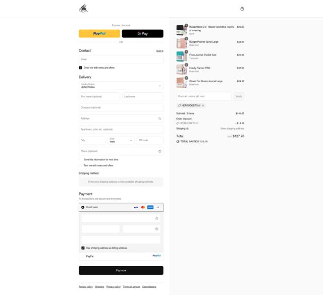 Clever Fox Planner checkout page showing Clever Fox Planner discount code box | Screenshot taken by SimplyCodes community member on Sep 11, 2025