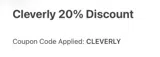 CLEVERLY coupon verification screenshot