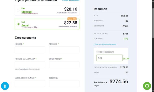 ClickMeeting checkout page showing ClickMeeting promo code box | Screenshot taken by SimplyCodes community member on Sep 2, 2025