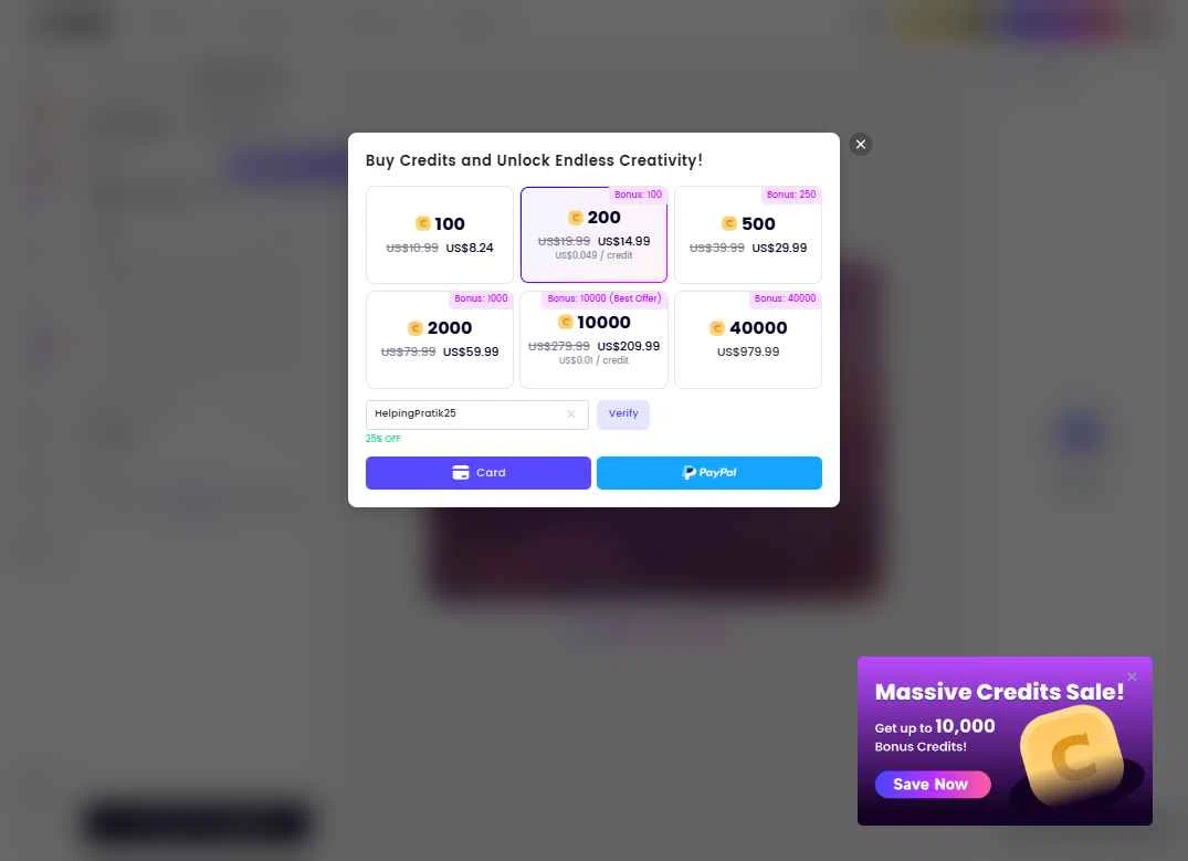 Clipfly checkout page showing Clipfly promo code box | Screenshot taken by SimplyCodes community member on Nov 19, 2025