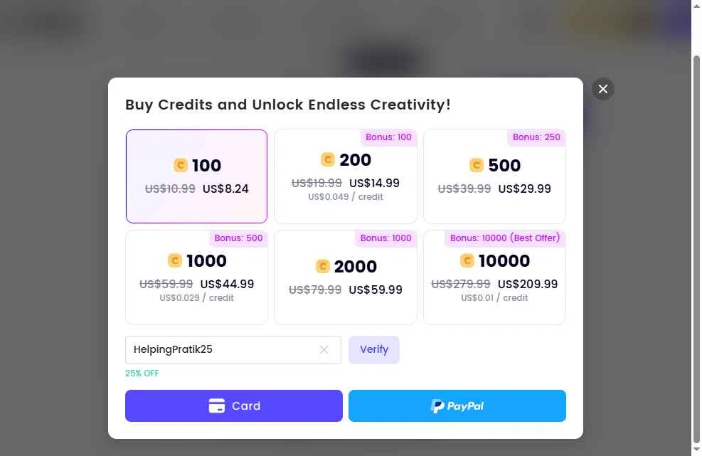 Clipfly checkout page showing Clipfly promo code box | Screenshot taken by SimplyCodes community member on Oct 2, 2025