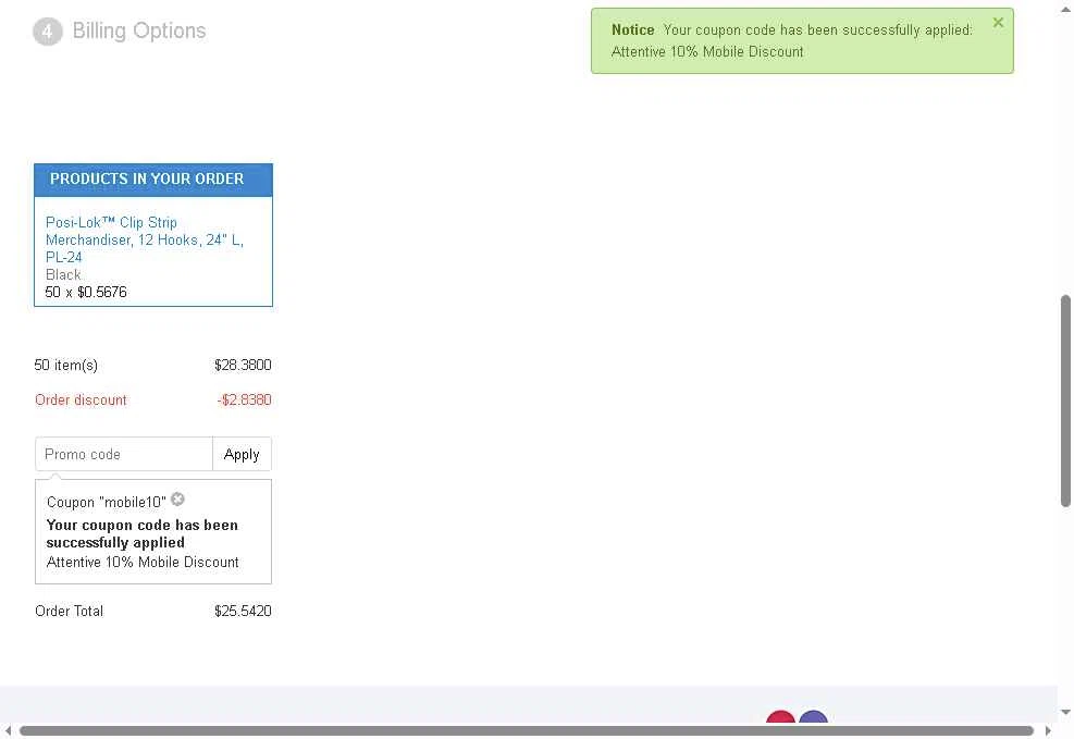 Clip Strips checkout page showing Clip Strips promo code box | Screenshot taken by SimplyCodes community member on Dec 8, 2025