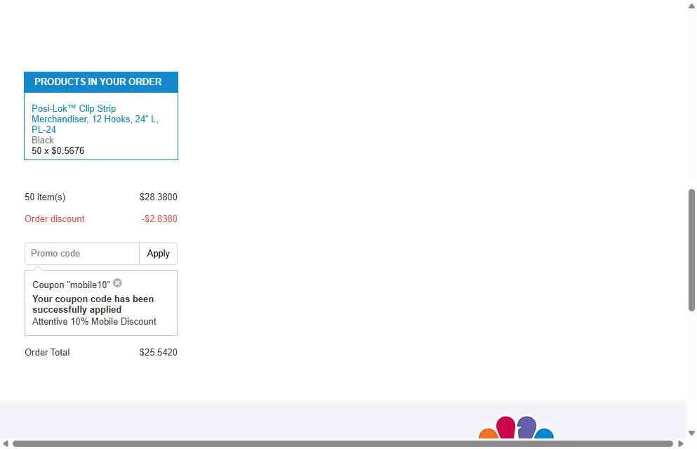 Clip Strips checkout page showing Clip Strips promo code box | Screenshot taken by SimplyCodes community member on Sep 7, 2025