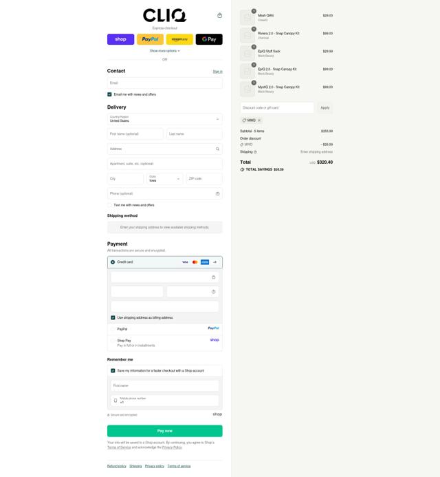 Cliq checkout page showing Cliq discount code box | Screenshot taken by SimplyCodes community member on Sep 12, 2025