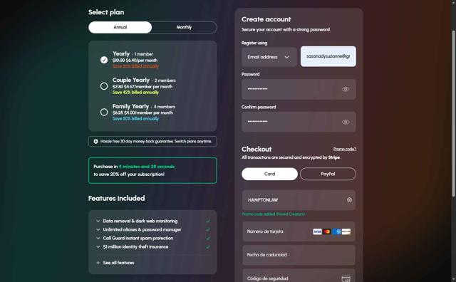 Cloaked checkout page showing Cloaked promo code box | Screenshot taken by SimplyCodes community member on Aug 12, 2025