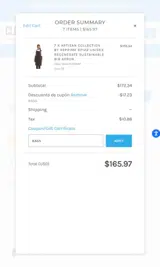 Clothing Authority coupon verification screenshot