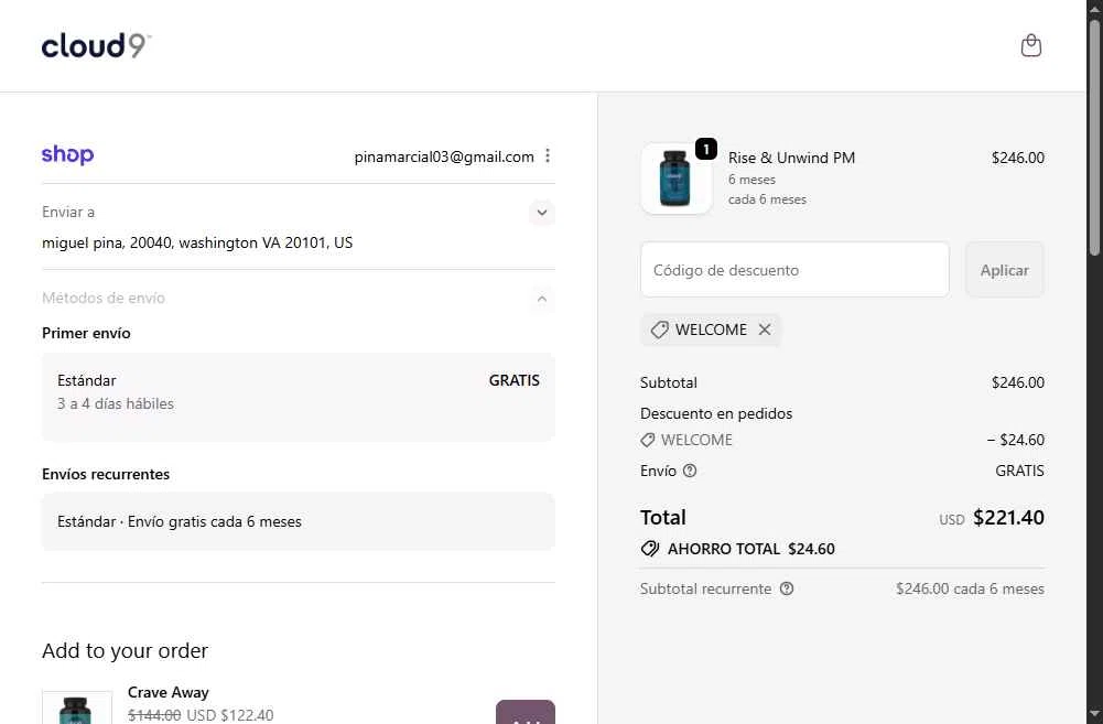 Cloud9 Daily Restore checkout page showing Cloud9 Daily Restore promo code box | Screenshot taken by SimplyCodes community member on Nov 4, 2025