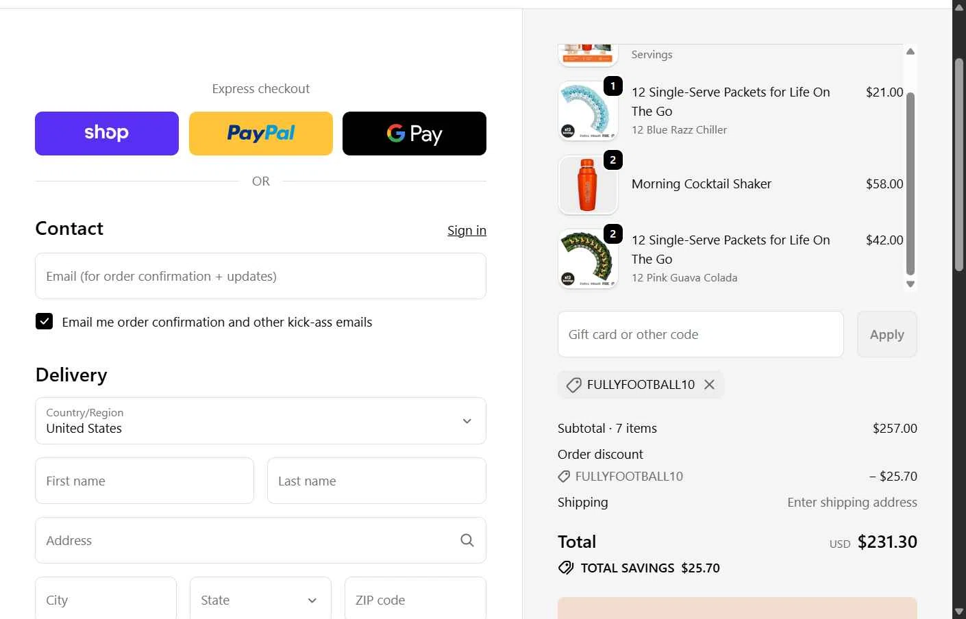 Club EarlyBird checkout page showing Club EarlyBird discount code box | Screenshot taken by SimplyCodes community member on Jan 9, 2026