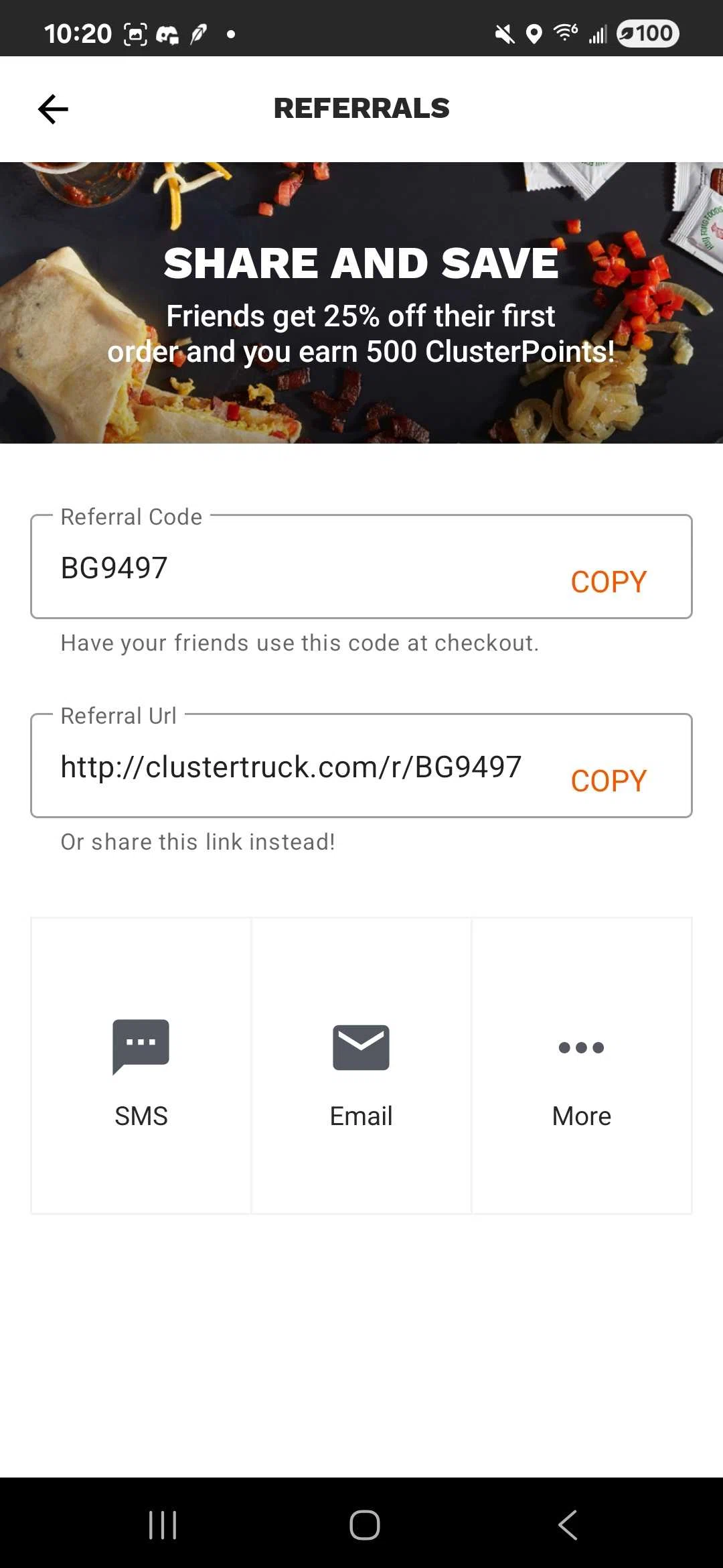 ClusterTruck promo code screenshot showing code BG9497 applied at ClusterTruck checkout page. Uploaded by SimplyCodes community member ValueRanger7176 on Sep 5, 2025