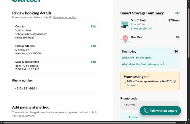 Clutter checkout page showing Clutter promo code box | Screenshot taken by SimplyCodes community member on Jul 17, 2025