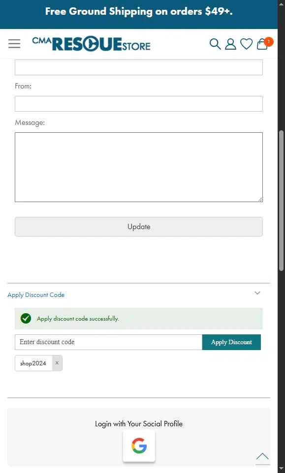 Clearwater Marine Aquarium checkout page showing Clearwater Marine Aquarium discount code box | Screenshot taken by SimplyCodes community member on Jan 10, 2026