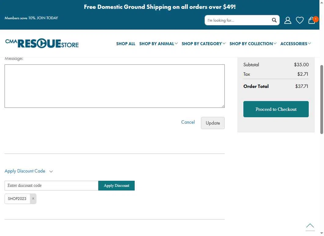 Clearwater Marine Aquarium checkout page showing Clearwater Marine Aquarium discount code box | Screenshot taken by SimplyCodes community member on Jul 17, 2025