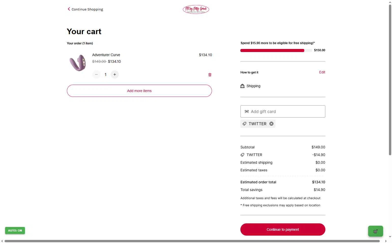 CM Boutique checkout page showing CM Boutique promo code box | Screenshot taken by SimplyCodes community member on Sep 30, 2025