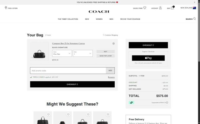Coach Promo Codes (1 Verified) - $20 Off w/Code Oct 2025