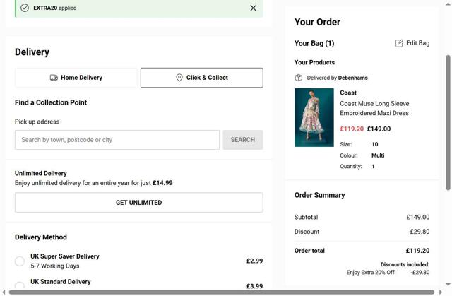 Coast checkout page showing Coast discount code box | Screenshot taken by SimplyCodes community member on Sep 6, 2025