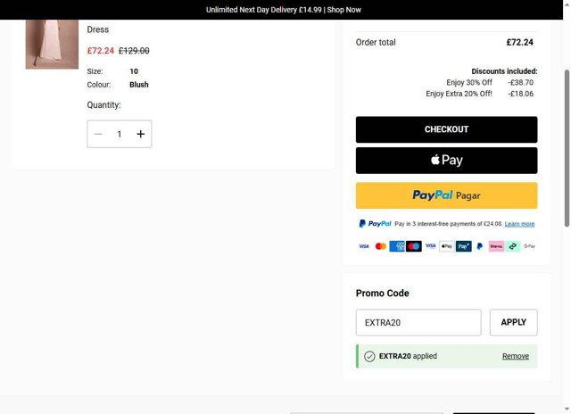 Coast checkout page showing Coast discount code box | Screenshot taken by SimplyCodes community member on Aug 28, 2025