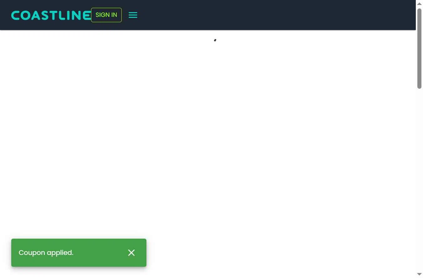 Coastline Academy checkout page showing Coastline Academy coupon code box | Screenshot taken by SimplyCodes community member on Dec 23, 2025