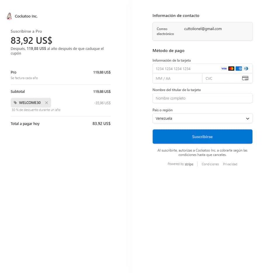 Cockatoo checkout page showing Cockatoo promo code box | Screenshot taken by SimplyCodes community member on Nov 5, 2025