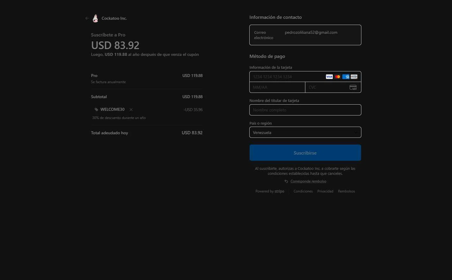 Cockatoo checkout page showing Cockatoo promo code box | Screenshot taken by SimplyCodes community member on Dec 16, 2025