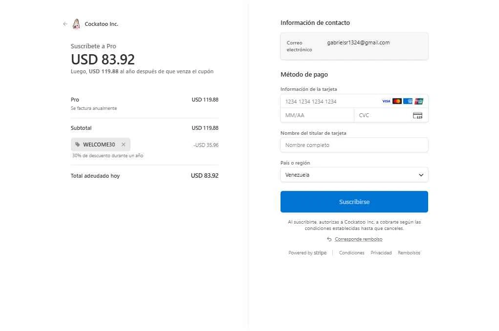 Cockatoo checkout page showing Cockatoo promo code box | Screenshot taken by SimplyCodes community member on Nov 23, 2025